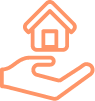 Illustration d'une main et d'une maison représentant le : Service de maintenance et d’entretien.