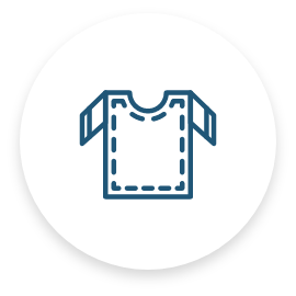 Textile et mode éthique Une icône d'un t-shirt.